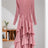 LANMREM Elegant Pleated Long Dress For Women Round Neck Long Sleeves Ruffles A-line Dresses Fashion 2025 Spring New 32C2026 - Lootquake