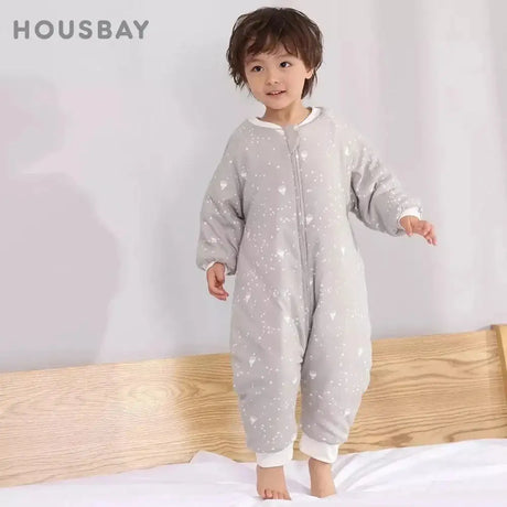 Baby Sleeping Bag Cute Flowers Print Toddler Sleepwear Walk Play Pajamas 2.5Tog Thick Winter Keep Warm Sleepsack 1-4 Years - Lootquake
