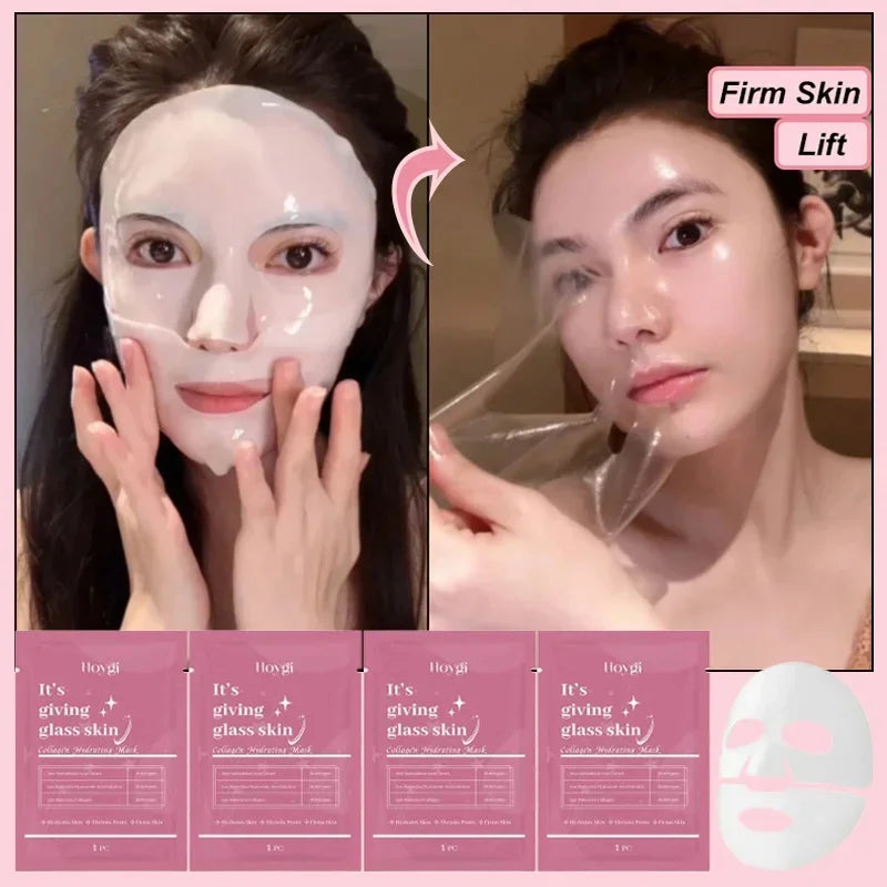 Mascarilla facial de colágeno hidratante, control de grasa, iluminadora, cuidado de la piel, reduce los poros, 1/3/5/10 unidades