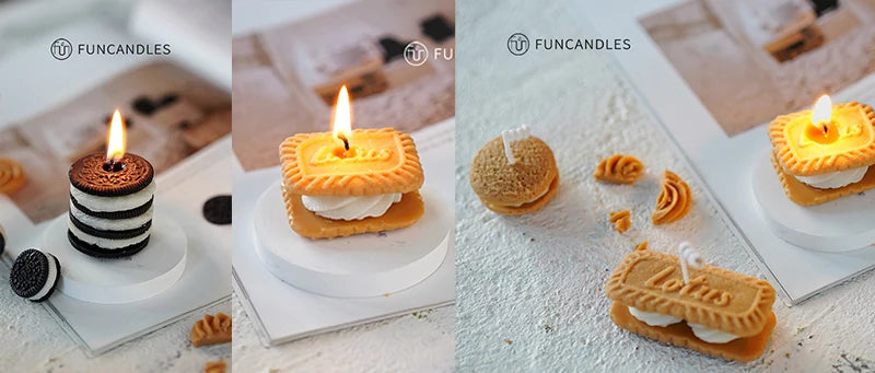 Molde de silicona para velas perfumadas con forma de galleta, para modelar velas, para hacer tú mismo, para hornear pasteles y yeso, herramientas para decorar pasteles.