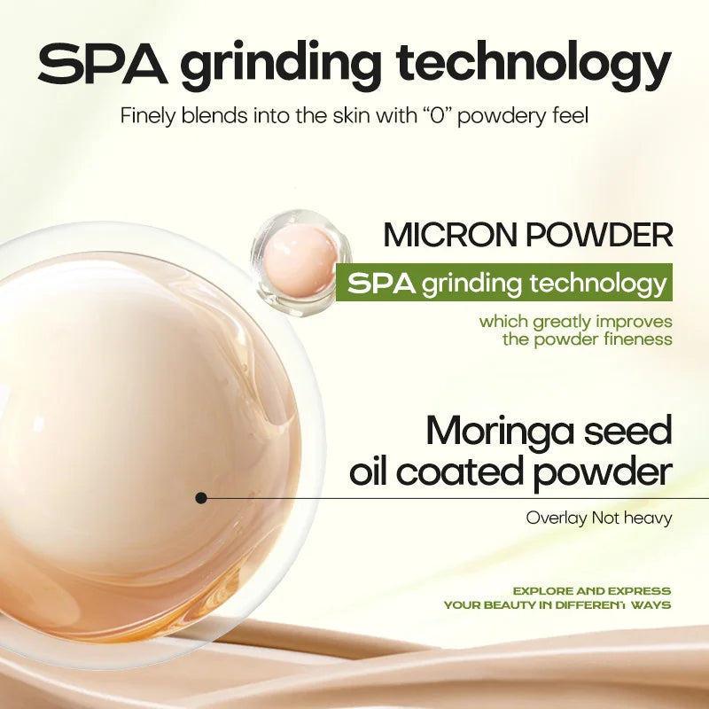 Base de maquillaje Mistine Air Cushion con acabado natural y húmedo, crema hidratante y nutritiva en polvo para piel seca, 13 g x 2