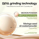 Base de maquillaje Mistine Air Cushion con acabado natural y húmedo, crema hidratante y nutritiva en polvo para piel seca, 13 g x 2