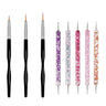 5/20Pcs Nail Art Brush Design Tip Painting Drawing Carving Dotting Pen FlatFan Liner Acrylic Gel UV Polish Manicure Tools