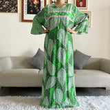 New Style African Dashiki Print Long Sleeve Loose Cotton Elegant Women  Abaya Long Dress Summer Maxi Casual Dresses Vestidos - Lootquake