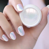 1/2PC Pearl White Mermaid Aurora Chrome Nail Powder Metallic Neon Rainbow Dust Nail Art Gel Polish Supplies Mirror Chrome Powder