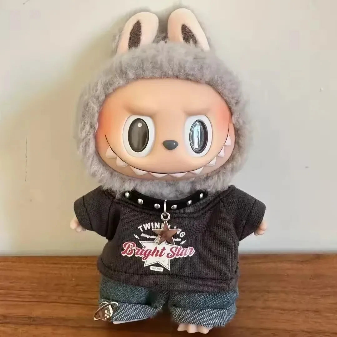Labubu Clothes Doll American Hip Hop V1 V2 Doll Clothing Accessories Labubu Clothes Designer 20cm Doll Toy