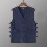 Vintage Vest Men Cotton Linen Shirt Kung Fu Vest Summer Tank Top Tang Suit Traditional Chinese Clothing Sleeveless Open Cardigan