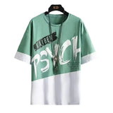 Men Casual T Shirt Letter Printed T-Shirt Hip Hop Y2K Streetwear Fashion Sport Gym Summer Washed Tops Men Clothing Trends 반팔 남자 - Lootquake