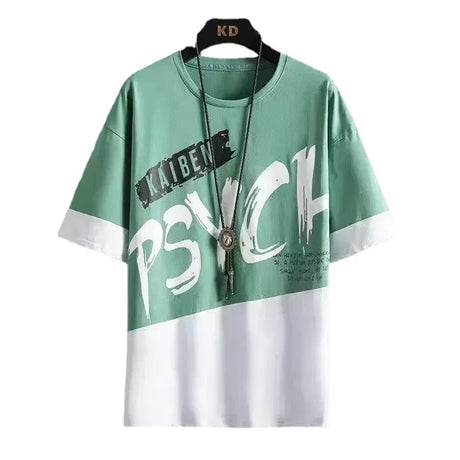 Men Casual T Shirt Letter Printed T-Shirt Hip Hop Y2K Streetwear Fashion Sport Gym Summer Washed Tops Men Clothing Trends 반팔 남자 - Lootquake