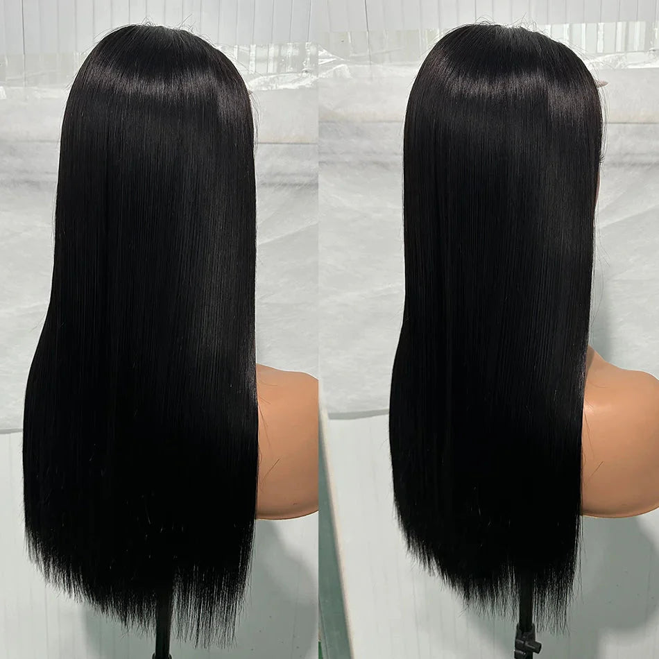 100% Unprocessed | Remy Human Hair | Bone Silky Straight | Indian Hair Closure Wig | Wear And Go | Glueless