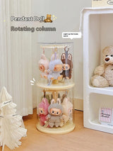 Labubu Pendant Display Box Rotating Transparent Labubu Doll Handmade Storage Display Stand Decorat Ornaments Collection Gifts