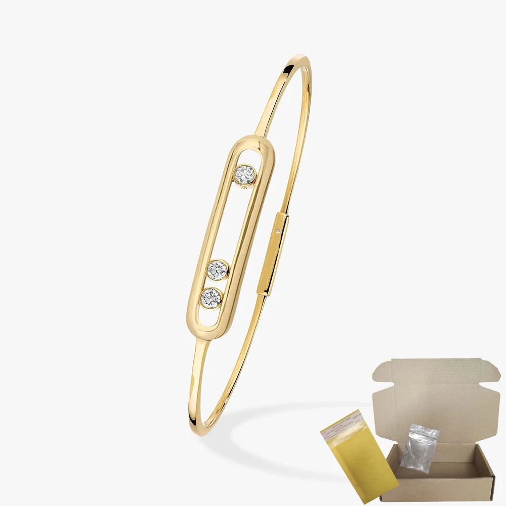 Pulsera de mujer en plata de ley S925, serie clásica MOVE/TWIN, pulsera de diamantes franceses, regalo navideño, joyería de alta calidad.