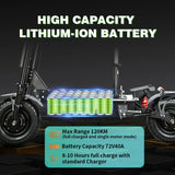 Trottinette électrique pliable X13 pouces 10 000 W, double moteur, batterie 72 V, 40 Ah, 60 V, 50 Ah, vitesse maximale 120 km/h, autonomie 120 km, écran LCD
