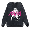 Anime Nana Osaki Round Neck Washed Pullover Casual 100% Cotton Men Women Hip Hop Harajuku Streetwear Vintage Sweatshirt - Lootquake