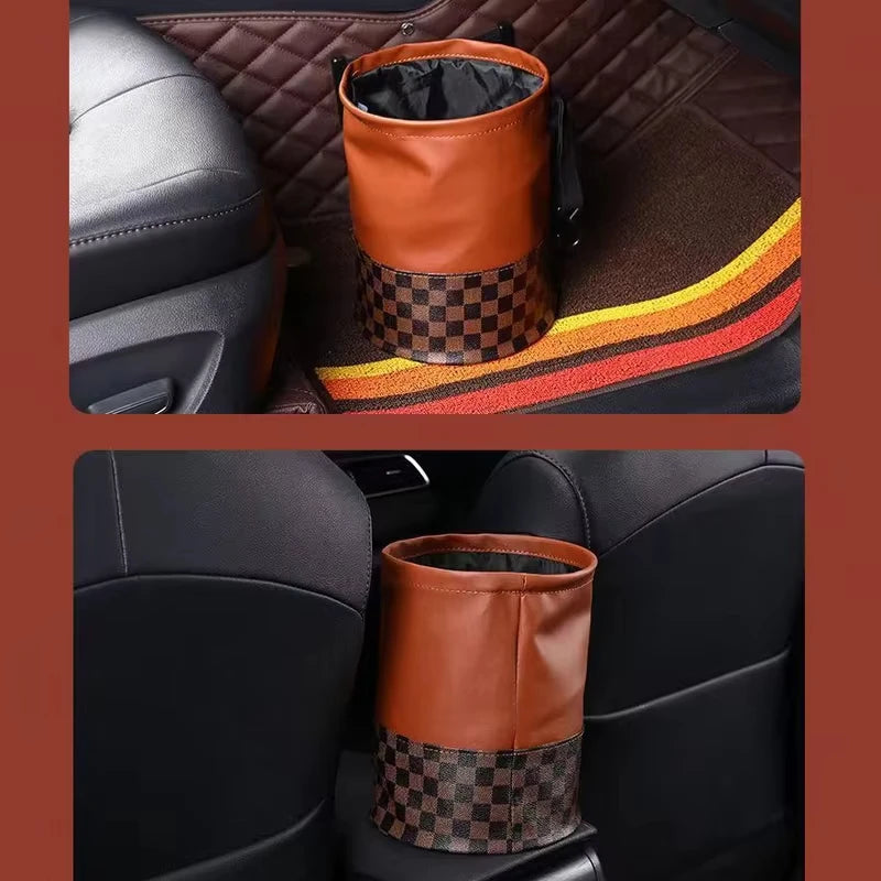 Contenedor de basura plegable para coche con almacenamiento multifuncional, impermeable, de gran capacidad y con montaje trasero, accesorios para coche
