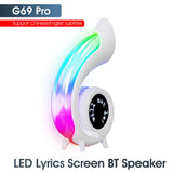 Altavoz Bluetooth inalámbrico portátil con luz LED RGB nocturna, despertador, reproducción de audio para mesita de noche, sala de estar, decoración de dormitorio