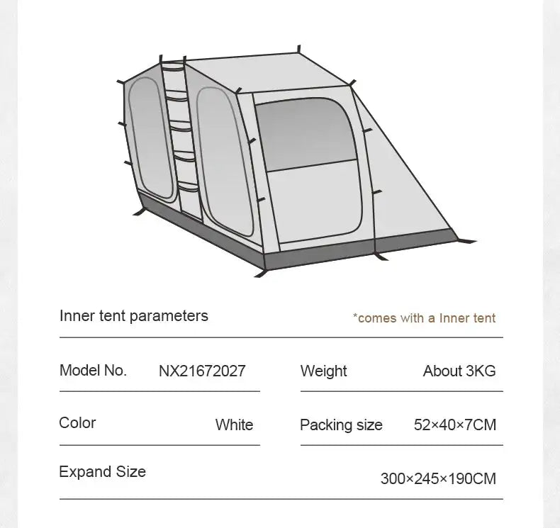 MOBI GARDEN Camping LS4 Tunnel Tent Living Shell Tent Large Blow Tent Invite Space Two Bedrooms - Lootquake