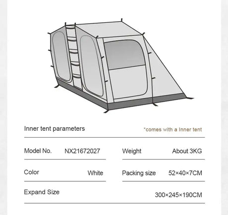 MOBI GARDEN Camping LS4 Tunnel Tent Living Shell Tent Large Blow Tent Invite Space Two Bedrooms - Lootquake