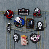 Scary Movie Enamel Pins Gothic Punk Skeleton Brooches Lapel Badges Jewelry Gift