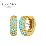 Pendientes de plata de ley 925 con microincrustaciones de circonitas en forma de aro y hebilla geométrica de lujo, joyería de moda, regalo al por mayor