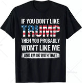 Trump 2024 I'Ll Be Back Elect Donald Trump 2024 Election Pure Cotton T-Shirt Vintage T Shirt Womens Tees Ropa Hombre Unisex - Lootquake
