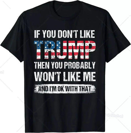 Trump 2024 I'Ll Be Back Elect Donald Trump 2024 Election Pure Cotton T-Shirt Vintage T Shirt Womens Tees Ropa Hombre Unisex - Lootquake