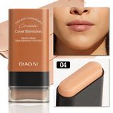 Base de maquillaje mate en barra, multiusos, borrador, cobertura total, resistente al agua, duradera, control de grasa, cobertura para el acné, con brocha.