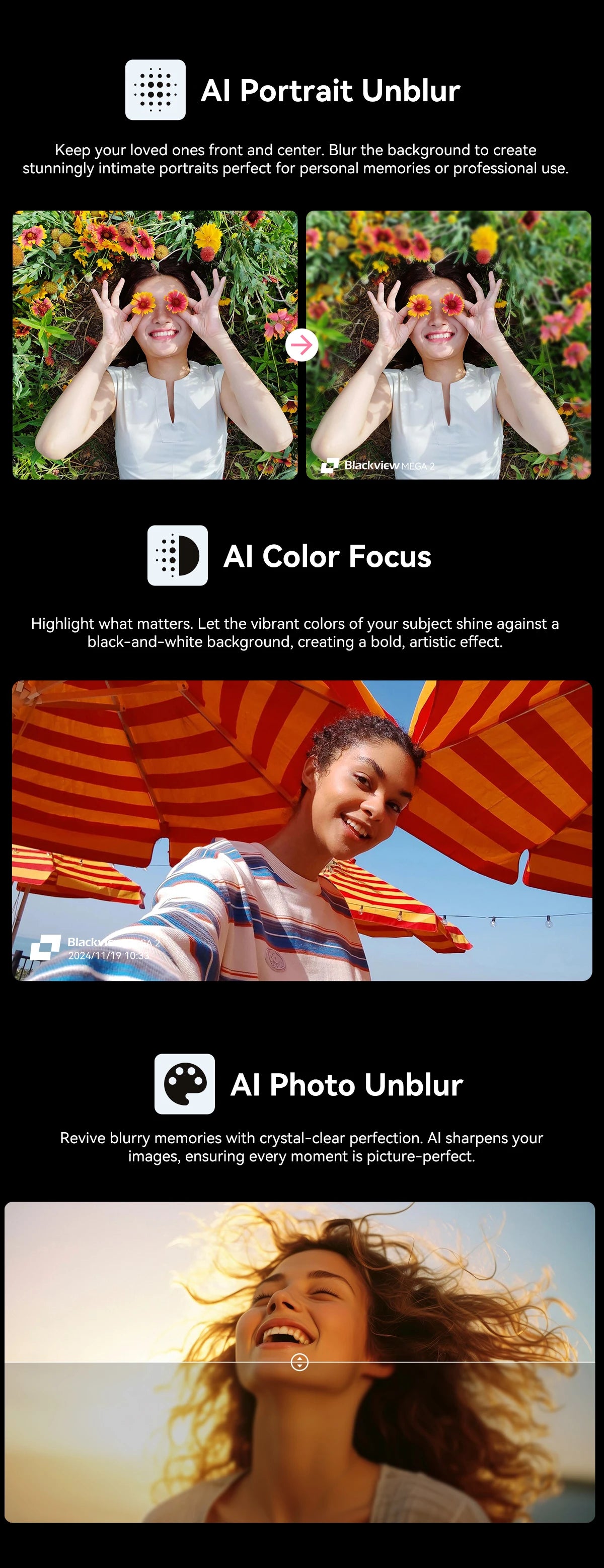 Tablettes Blackview MEGA 2 12 pouces 2K écran Widevine L1 24 Go (8 + 16) Android 15 256 Go 9000 mAh AI caméra principale Pad PC