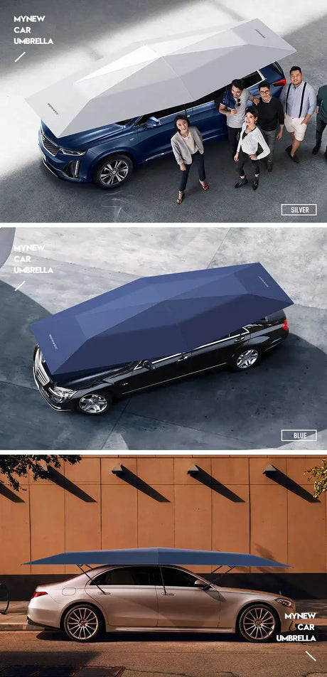 Car Umbrella Semi-Automatic Awning Tent Auto Smart Insulated Cover Outdoor Waterproof Folded Portable Canopy Cover Sun Shade - Lootquake