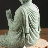Decoración de pecera de Buda de arenisca, artesanía de Buda de meditación, escultura zen de Buda, micropaisaje, estatua de pecera