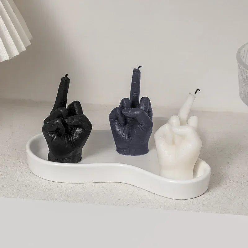 Velas creativas con forma de dedo medio, velas perfumadas, regalos divertidos y originales, adornos para decoración del hogar, regalos de cumpleaños.