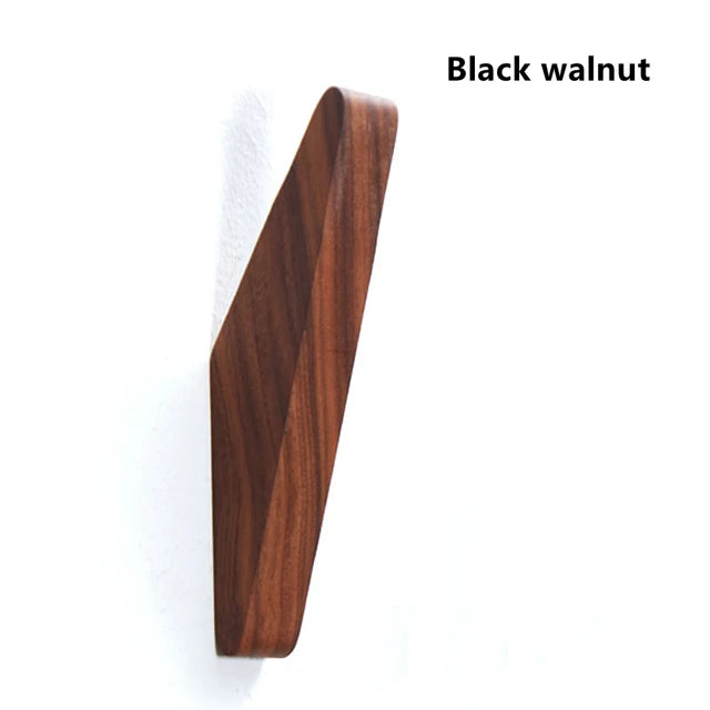Natural Wood Clothes Hanger Wall Hanging Coat Hook Decorative Key Holder Hat Scarf Handbag Storage Hanger Bathroom Rack Hook