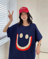 Vestido largo blanco con estampado Harajuku para mujer, ropa Y2K, informal, de manga corta y cuello redondo, moda coreana, vestidos sueltos de verano para mujer 2024