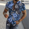 3D Print Dollar Pattern Shirts For Men Summer Short Sleeve Slim-Fit Button Up Casual Shirts Streetwear Mens Shirt Blouses Tops - Lootquake