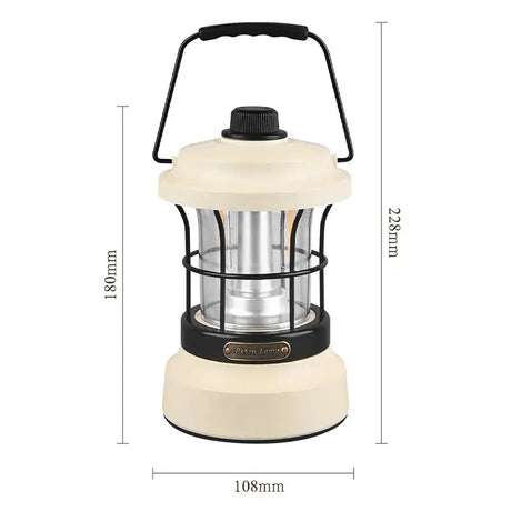 Retro Lamp Portable Camping Lantern USB Recharge Camping Tent Travel Light Vintage Outdoor Lighting Camping Equipment Flashlight - Lootquake