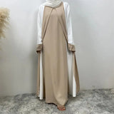 Vestido de fiesta musulmán Eid para mujer, Abaya de Ramadán, vestido largo falso de dos piezas, marroquí, Dubái, Turquía, bata Jalabiya 2024