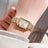 Small niche luxury fashion retro high-end gold steel strip small square watch with temperament women'squartz watch (without box） - Lootquake