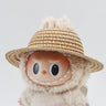 Chapeau Labubu ouvert en paille tissée, accessoire de fête, style campagnard, tenue Labubu pour soirée assise