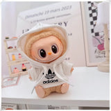 Vêtements de poupée Labubu, ensemble sweat à capuche et pantalon tendance, accessoires pour poupées Labubu Idol V1 V2, peluche universelle de 15/17 cm