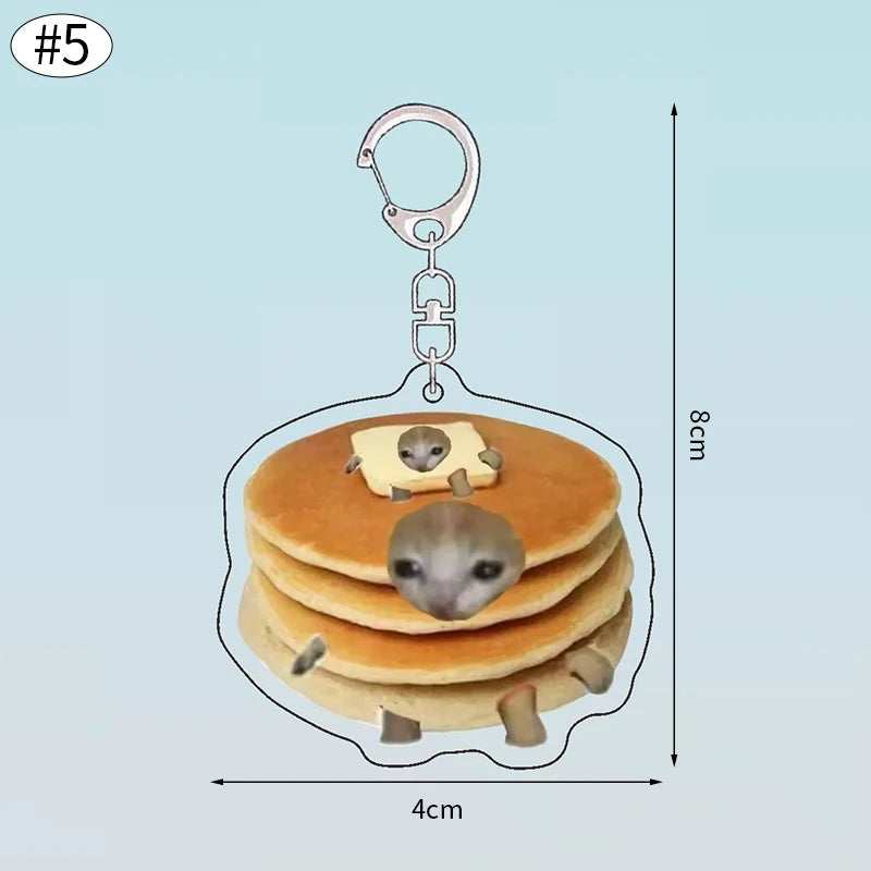 Funny Banana Cat Key Chain Creative Acrylic Happy Cats Schoolbag Pendant Bag Accessories DIY Mobile phone Lanyard Student Gift - Lootquake