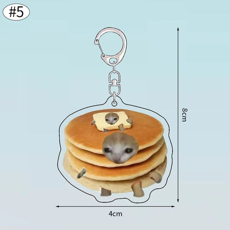 Funny Banana Cat Key Chain Creative Acrylic Happy Cats Schoolbag Pendant Bag Accessories DIY Mobile phone Lanyard Student Gift - Lootquake
