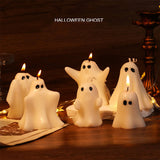Bougie parfumée fantôme blanche d'Halloween, cadeau d'horreur, lanterne à thé, décoration de salle gothique, table à manger, fête, chambre à coucher