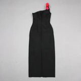 2025 New Spring Women Sexy One Shoulder Red Flowers Bodycon Bandage Long Dress Celebrate Evening Party Nightclub Dress - Lootquake