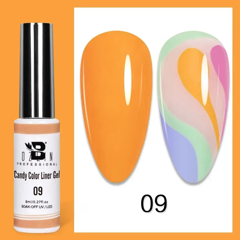 5ML Gold Silver Metallic Liner Paint Gel Polish Chrome Mirror Metal Effect Super Bright French UV LED Semi Permanent Nail Gel