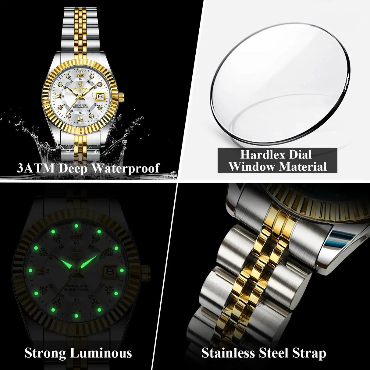 POEDAGAR Luxury Elegant Watch for Women Waterproof Luminous Date Ladies Watch Stainless Steel Quartz Women's Watches Girl Reloj - Lootquake