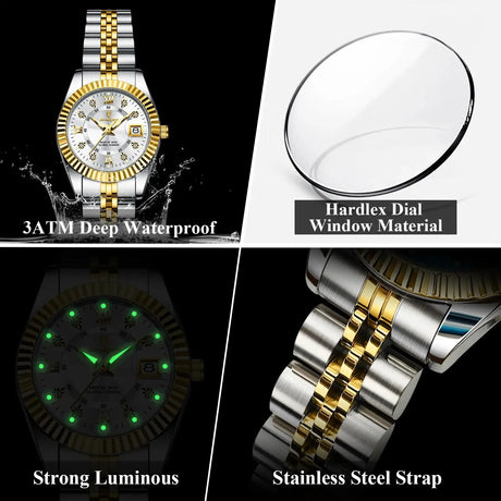 POEDAGAR Luxury Elegant Watch for Women Waterproof Luminous Date Ladies Watch Stainless Steel Quartz Women's Watches Girl Reloj - Lootquake