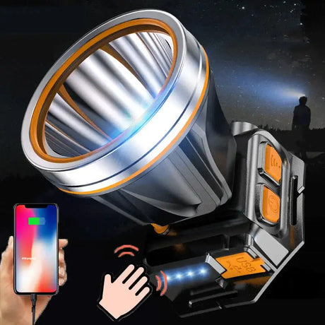 New High Power 300000 LM Powerful Led Headlamp Built-in Battery Headlight Waterproof USB Rechargeable Flashlight Head Torch - Lootquake
