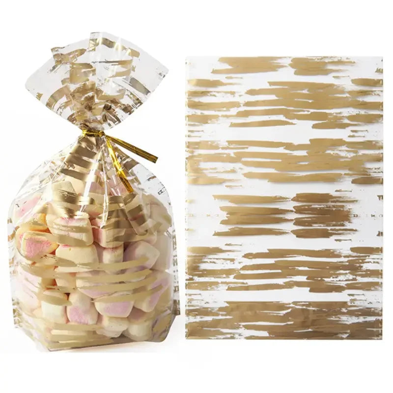 50Pcs Plume Plastic Bag Easter Birthday Party Candy And Sweets Gift Bags Natal Present Anniversaire Gift Wrapping - Lootquake