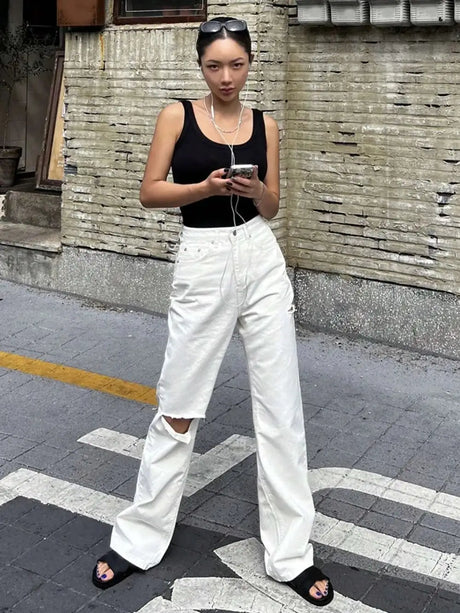 Camisole Tank Soft Cotton Top Women Summer Outfits Tight And Sexy Tank Top Knitted Bottom Shirt And Sleeveless Top For Outerwear - Lootquake