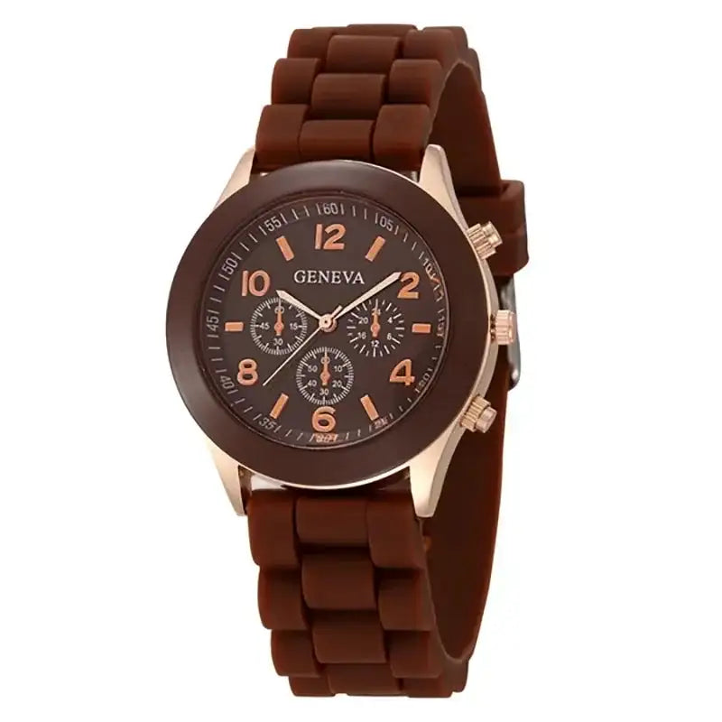 Reloj de pulsera de cuarzo para mujer, marca Ginebra, de silicona, a la moda, femenino